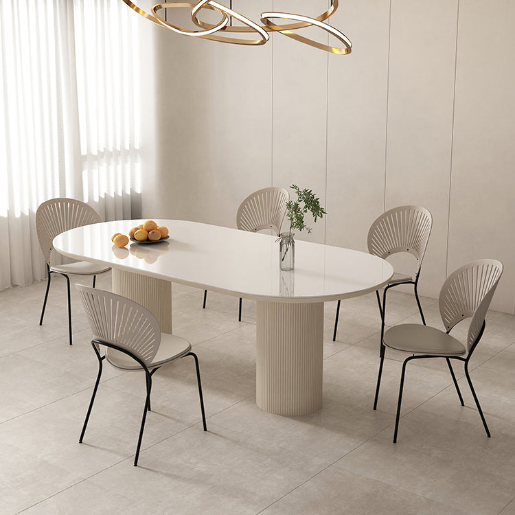 Metal and Slate Table Contemporary Home Wood Legs Dining Table