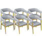 Glam Upholstered Dining Chair Open Back Dining Chair in Grey