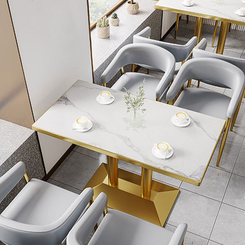 Glam Upholstered Dining Chair Open Back Dining Chair in Grey