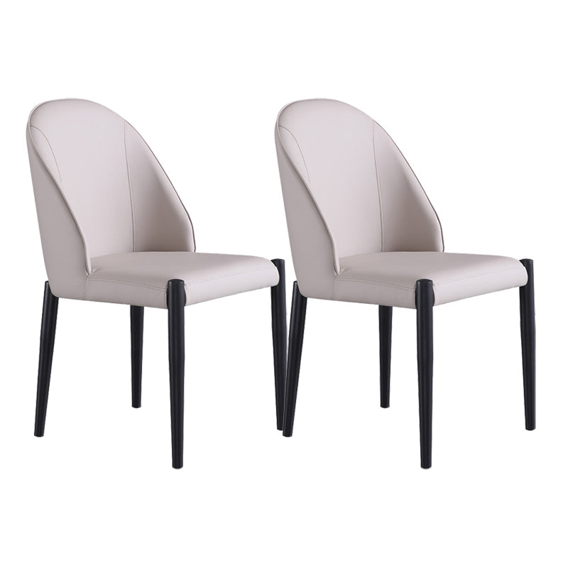 Industrial Faux Leather Chair Armless Side Chairs with Metal Legs for Home Use