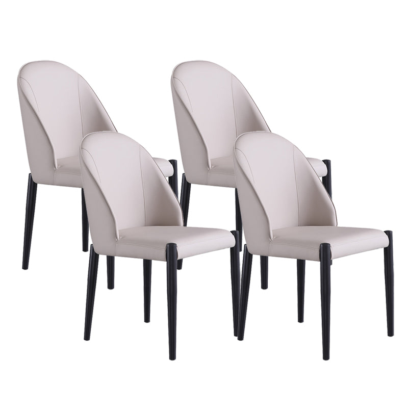 Industrial Faux Leather Chair Armless Side Chairs with Metal Legs for Home Use