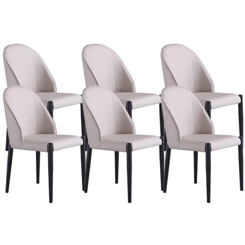 Industrial Faux Leather Chair Armless Side Chairs with Metal Legs for Home Use