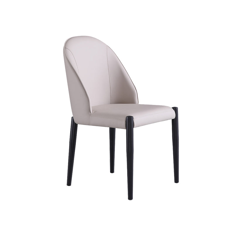 Industrial Faux Leather Chair Armless Side Chairs with Metal Legs for Home Use