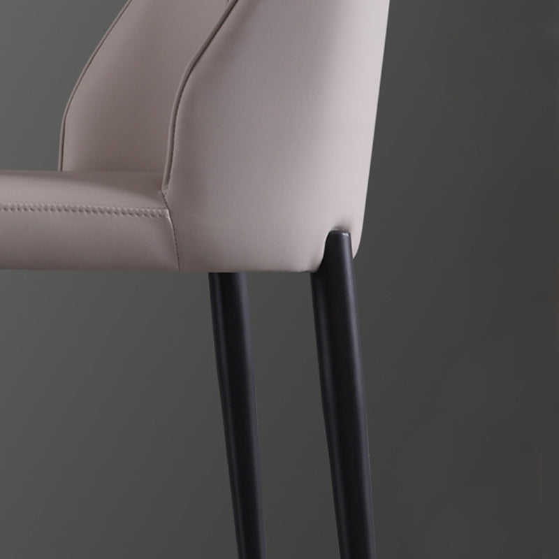 Industrial Faux Leather Chair Armless Side Chairs with Metal Legs for Home Use