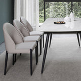 Industrial Faux Leather Chair Armless Side Chairs with Metal Legs for Home Use