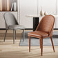 Contemporary Faux Leather Chair Armless Side Chairs with Metal Legs for Kitchen