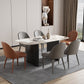 Contemporary Faux Leather Chair Armless Side Chairs with Metal Legs for Kitchen