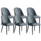 Contemporary Faux Leather Chair Armless Side Chairs with Metal Legs for Kitchen