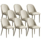 Contemporary Faux Leather Chair Armless Side Chairs with Metal Legs for Kitchen