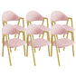 Upholstered Dining Chair Glam Open Back Dining Chair with Metal Legs