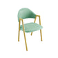 Upholstered Dining Chair Glam Open Back Dining Chair with Metal Legs