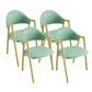Upholstered Dining Chair Glam Open Back Dining Chair with Metal Legs