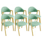 Upholstered Dining Chair Glam Open Back Dining Chair with Metal Legs