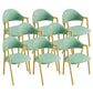 Upholstered Dining Chair Glam Open Back Dining Chair with Metal Legs