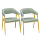 Upholstered Dining Chair Glam Open Back Dining Chair with Metal Legs