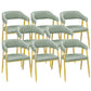 Upholstered Dining Chair Glam Open Back Dining Chair with Metal Legs