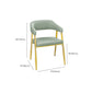 Upholstered Dining Chair Glam Open Back Dining Chair with Metal Legs