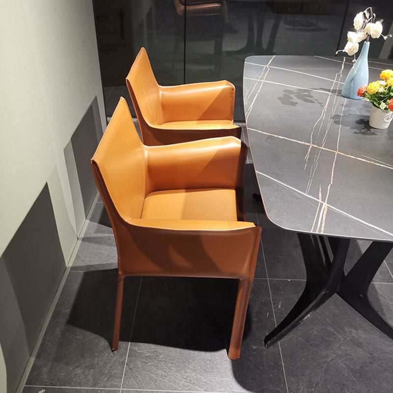 Faux Leather Kitchen Arm Chairs Contemporary Upholstered Dining Chairs