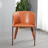 Faux Leather Kitchen Dining Chair Arm Chair in Orange and Black Clearhalo 'Dining Chairs' 'Dining Tables & Seating' 'dining_chair' 'furn' 'furn_dining_chair' 'Furniture' 'Kitchen & Dining Furniture' 6277928