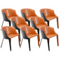 Faux Leather Kitchen Dining Chair Arm Chair in Orange and Black