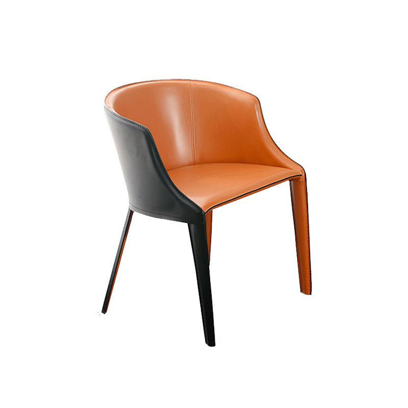 Faux Leather Kitchen Dining Chair Arm Chair in Orange and Black Clearhalo 'Dining Chairs' 'Dining Tables & Seating' 'dining_chair' 'furn' 'furn_dining_chair' 'Furniture' 'Kitchen & Dining Furniture' 6277933