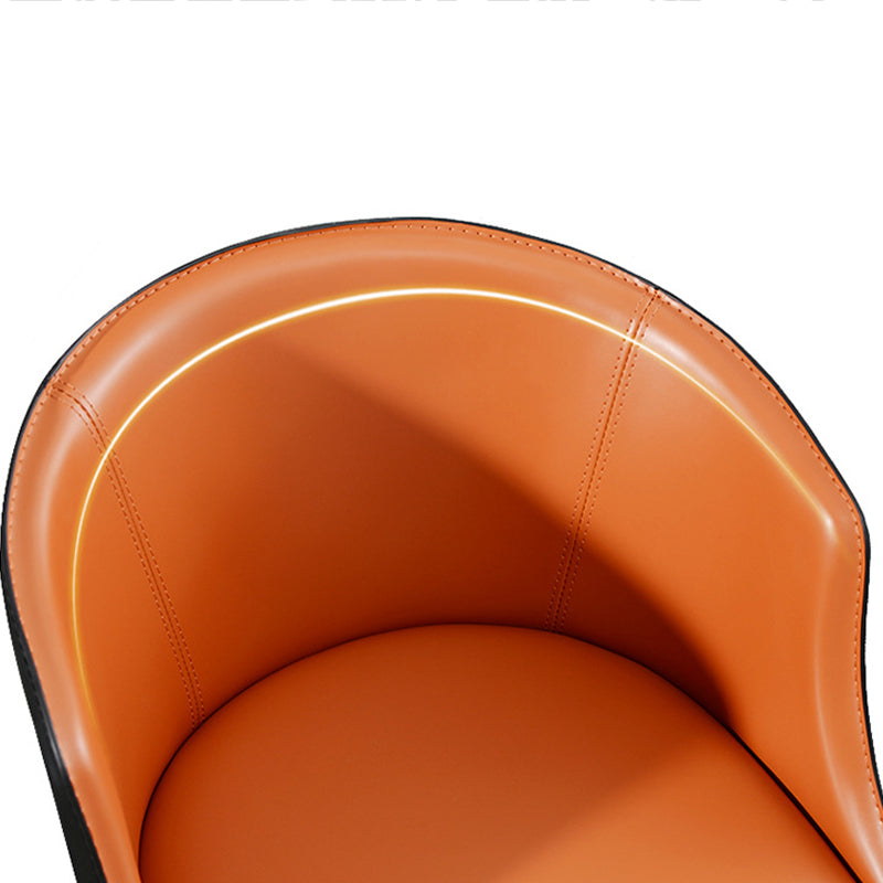 Faux Leather Kitchen Dining Chair Arm Chair in Orange and Black Clearhalo 'Dining Chairs' 'Dining Tables & Seating' 'dining_chair' 'furn' 'furn_dining_chair' 'Furniture' 'Kitchen & Dining Furniture' 6277934