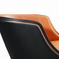 Faux Leather Kitchen Dining Chair Arm Chair in Orange and Black