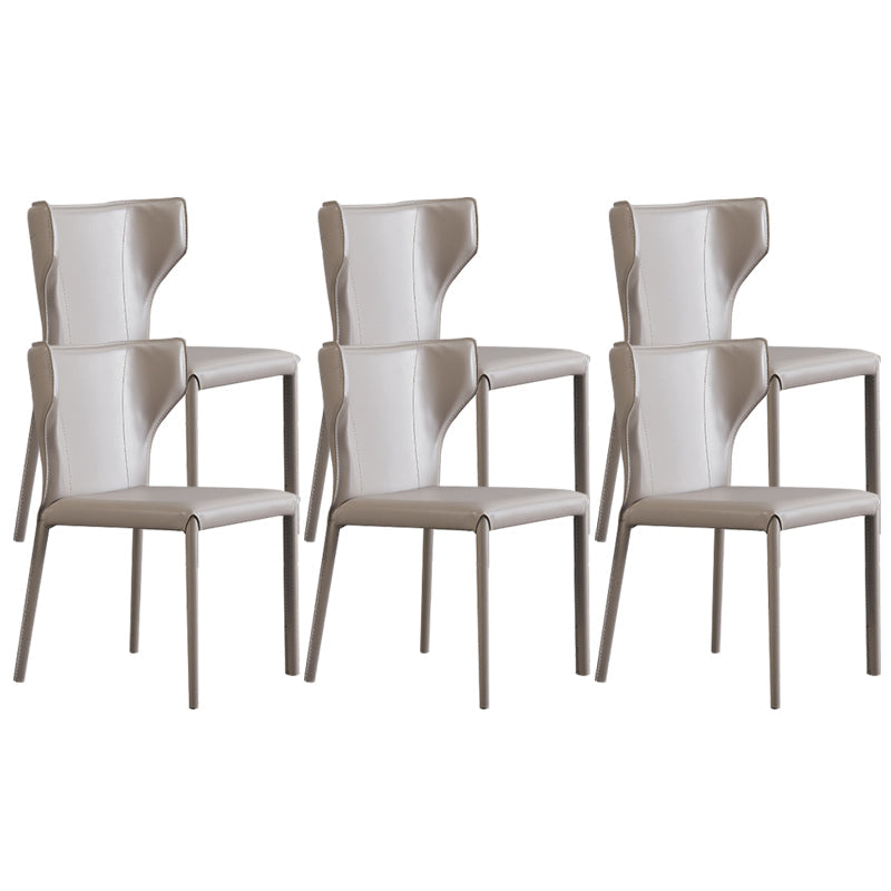 Contemporary Style Chair Armless Side Chairs with Metal Legs for Kitchen