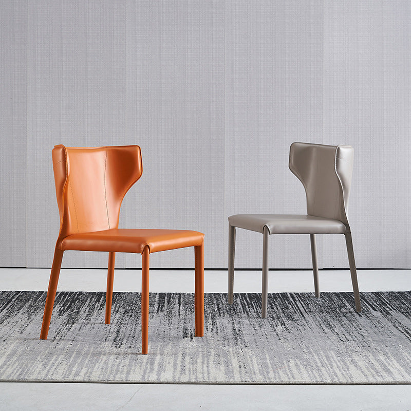 Contemporary Style Chair Armless Side Chairs with Metal Legs for Kitchen