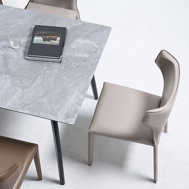 Contemporary Style Chair Armless Side Chairs with Metal Legs for Kitchen