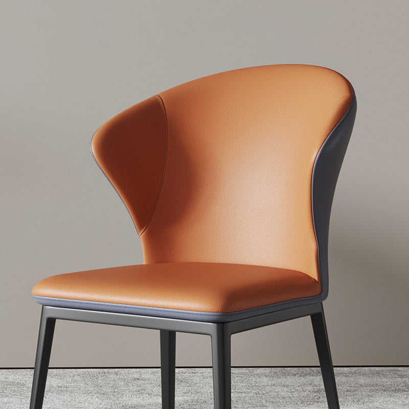 Sillas laterales sin brazo de silla trasera de estilo contemporáneo con patas de metal para cocina