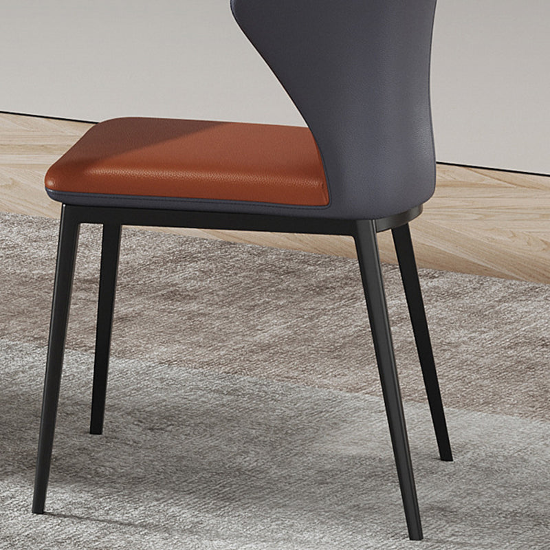 Sillas laterales sin brazo de silla trasera de estilo contemporáneo con patas de metal para cocina