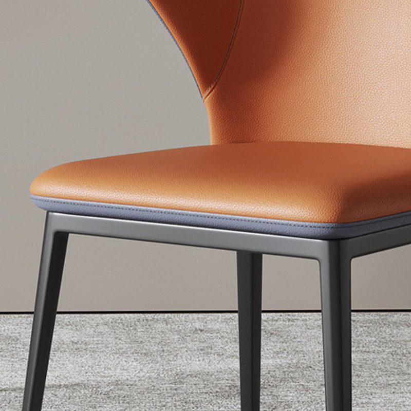 Sillas laterales sin brazo de silla trasera de estilo contemporáneo con patas de metal para cocina