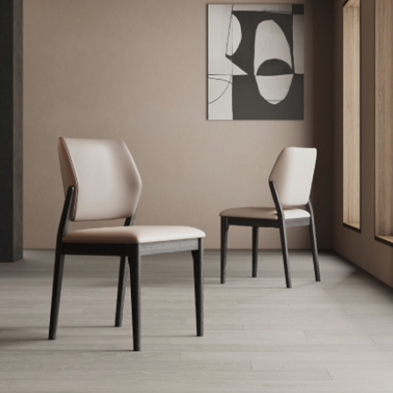 Sedie posteriori a stile contemporaneo sedie laterali senza braccia con gambe in legno per cucina