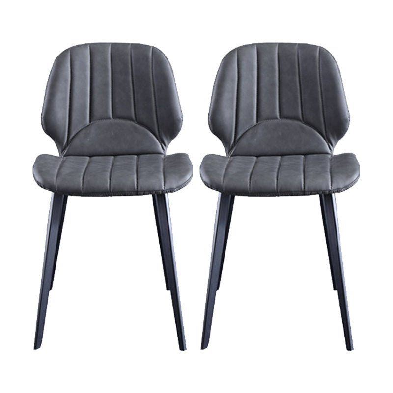 Sedia da sala da pranzo in finta cucina in pelle sedia in metallo a base di braccio in grigio