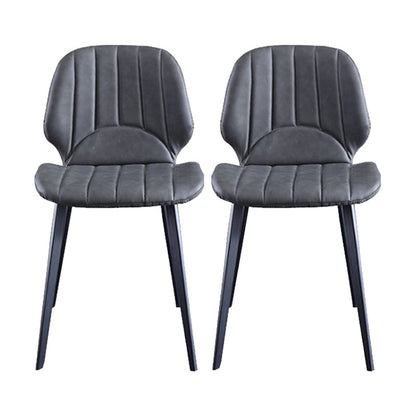 Sedia da sala da pranzo in finta cucina in pelle sedia in metallo a base di braccio in grigio