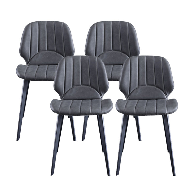 Sedia da sala da pranzo in finta cucina in pelle sedia in metallo a base di braccio in grigio