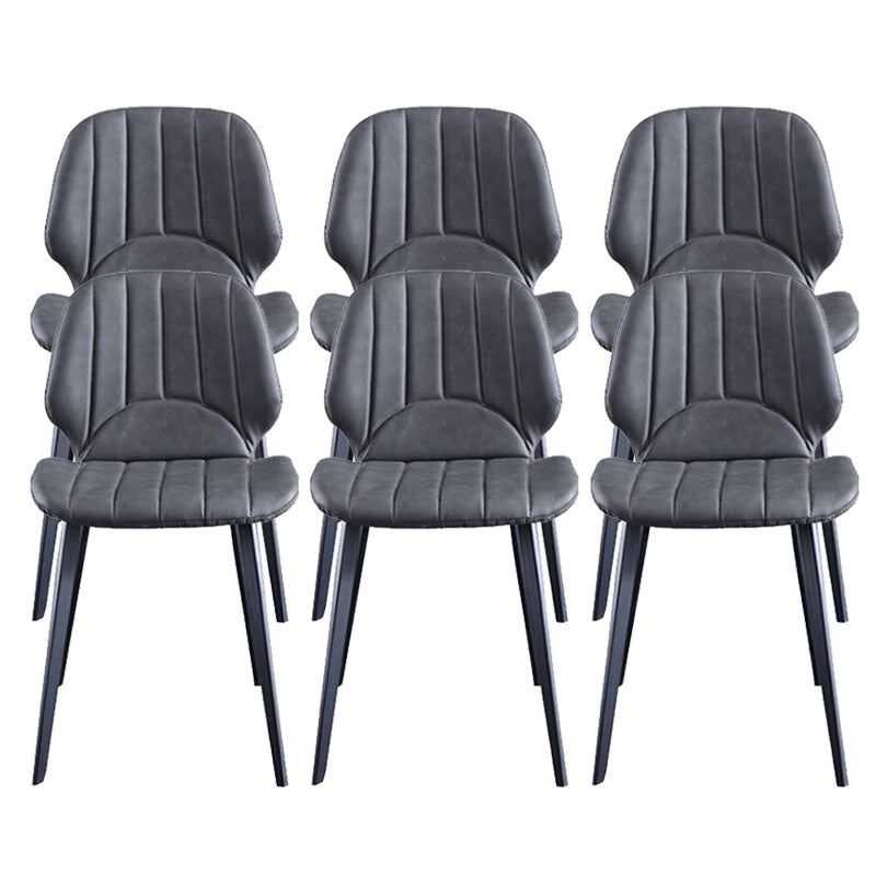 Sedia da sala da pranzo in finta cucina in pelle sedia in metallo a base di braccio in grigio