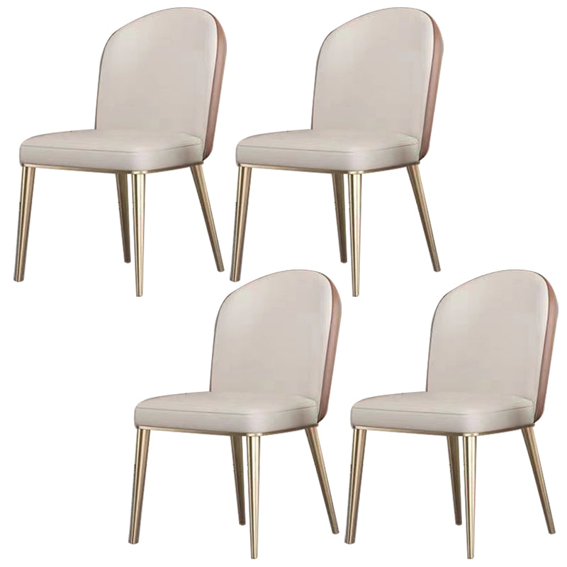 Upholstered Dining Chair Faux Leather Kitchen Dining Chair with Metal Legs