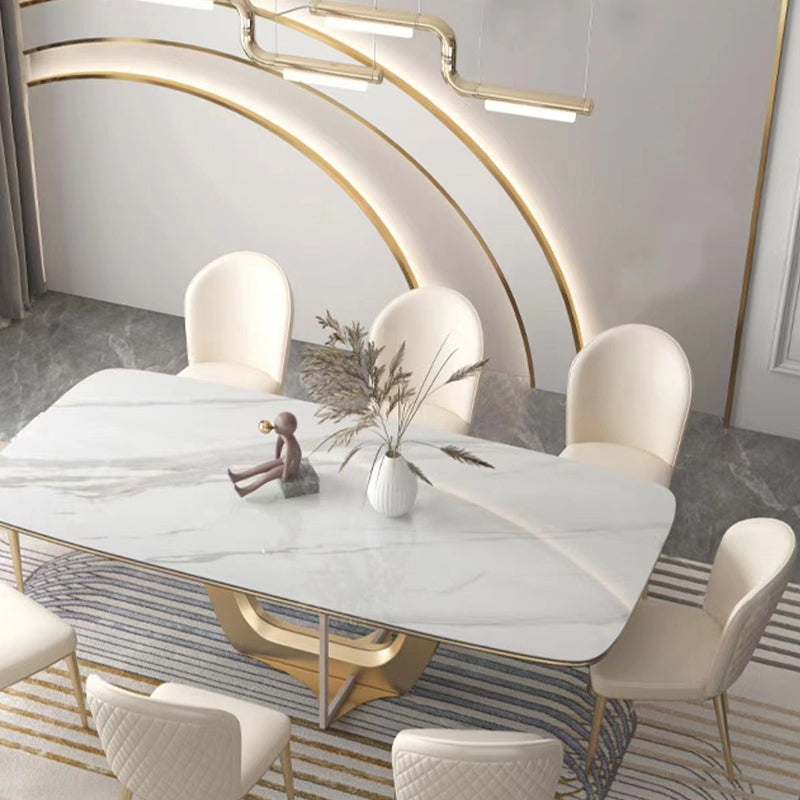 Upholstered Dining Chair Faux Leather Kitchen Dining Chair with Metal Legs