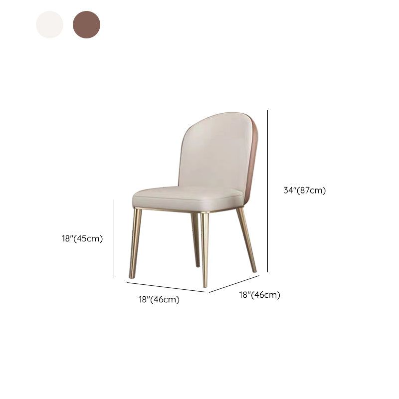 Upholstered Dining Chair Faux Leather Kitchen Dining Chair with Metal Legs