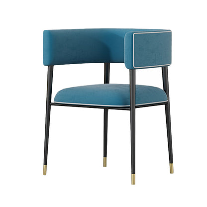 Industrieel gestoffeerde fluwelen armstoel Open achterste eetkamerstoel voor thuis