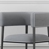 Industrieel gestoffeerde fluwelen armstoel Open achterste eetkamerstoel voor thuis