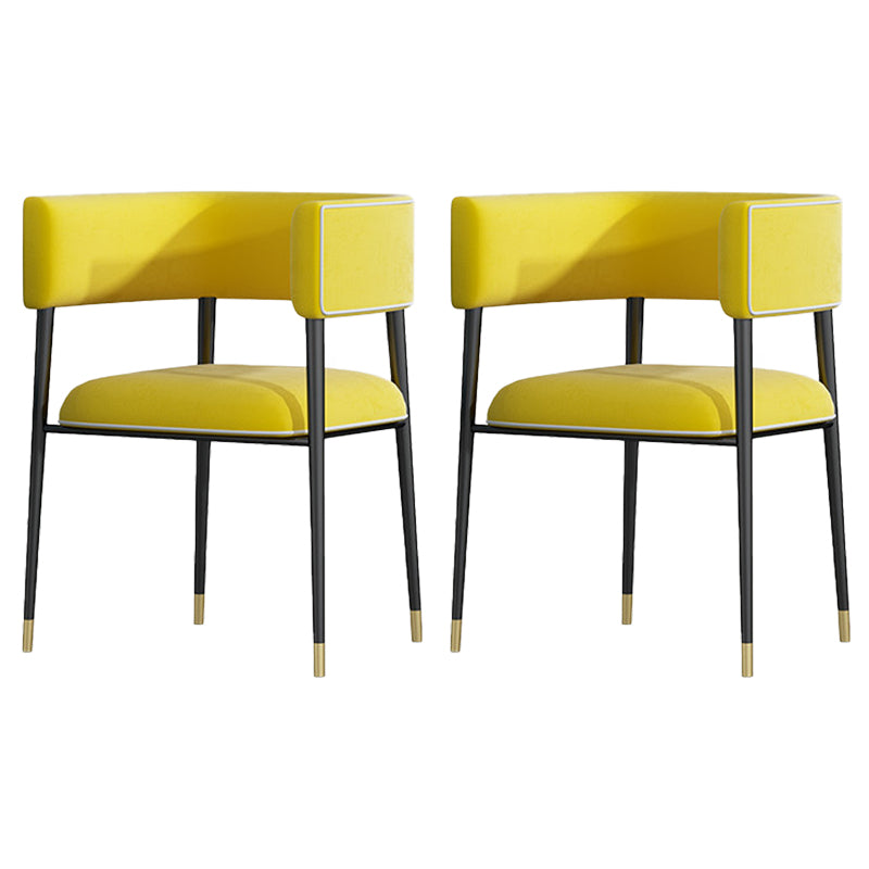 Industrieel gestoffeerde fluwelen armstoel Open achterste eetkamerstoel voor thuis