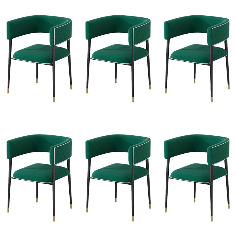 Industrieel gestoffeerde fluwelen armstoel Open achterste eetkamerstoel voor thuis