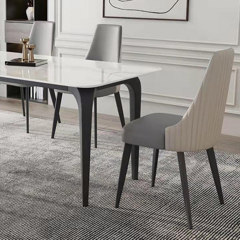 Contemporary Upholstered Dining Chair Faux Leather Kitchen Dining Chair Clearhalo 'Dining Chairs' 'Dining Tables & Seating' 'dining_chair' 'furn' 'furn_dining_chair' 'Furniture' 'Kitchen & Dining Furniture' 6278136