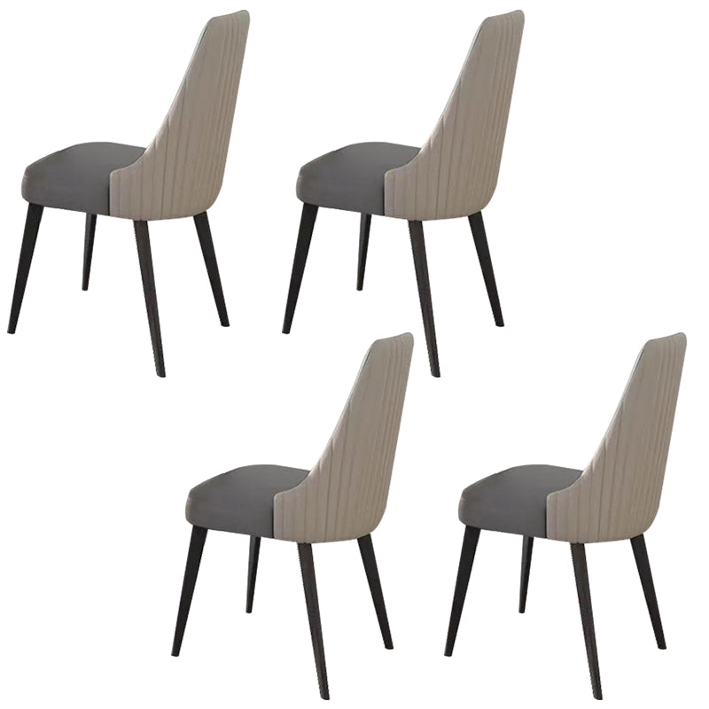 Contemporary Upholstered Dining Chair Faux Leather Kitchen Dining Chair Gray 4 Piece Set Clearhalo 'Dining Chairs' 'Dining Tables & Seating' 'dining_chair' 'furn' 'furn_dining_chair' 'Furniture' 'Kitchen & Dining Furniture' 6278146
