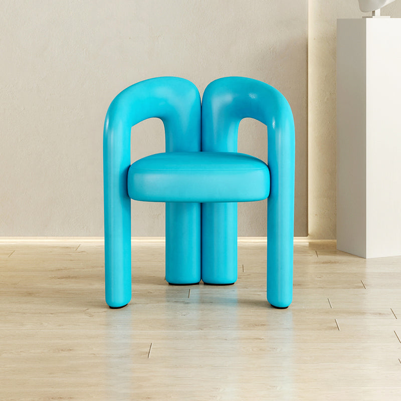 Modern Contemporary Upholstered Arm Chair Open Back Dining Chair for Dining Room Light Blue 1 Piece Clearhalo 'Dining Chairs' 'Dining Tables & Seating' 'dining_chair' 'furn' 'furn_dining_chair' 'Furniture' 'Kitchen & Dining Furniture' 6278161