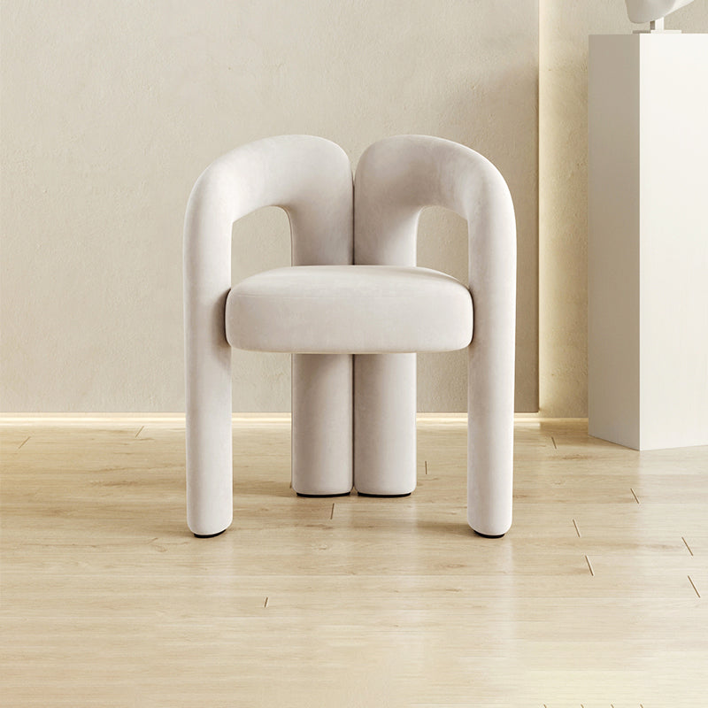 Modern Contemporary Upholstered Arm Chair Open Back Dining Chair for Dining Room Off-White 1 Piece Clearhalo 'Dining Chairs' 'Dining Tables & Seating' 'dining_chair' 'furn' 'furn_dining_chair' 'Furniture' 'Kitchen & Dining Furniture' 6278163