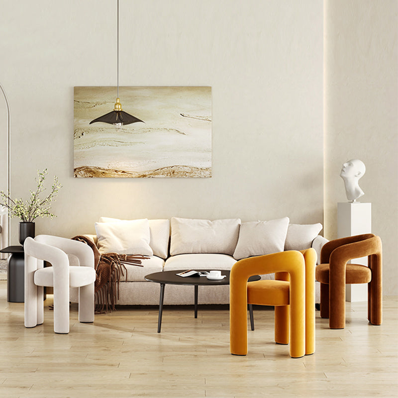 Modern Contemporary Upholstered Arm Chair Open Back Dining Chair for Dining Room Clearhalo 'Dining Chairs' 'Dining Tables & Seating' 'dining_chair' 'furn' 'furn_dining_chair' 'Furniture' 'Kitchen & Dining Furniture' 6278166